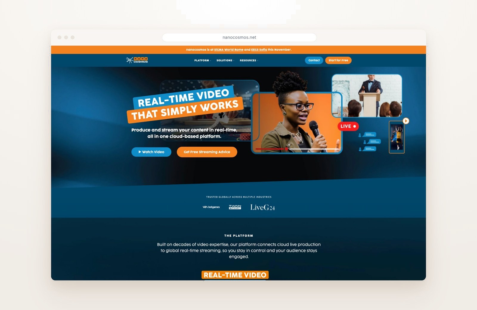 Nano Cosmos website home page