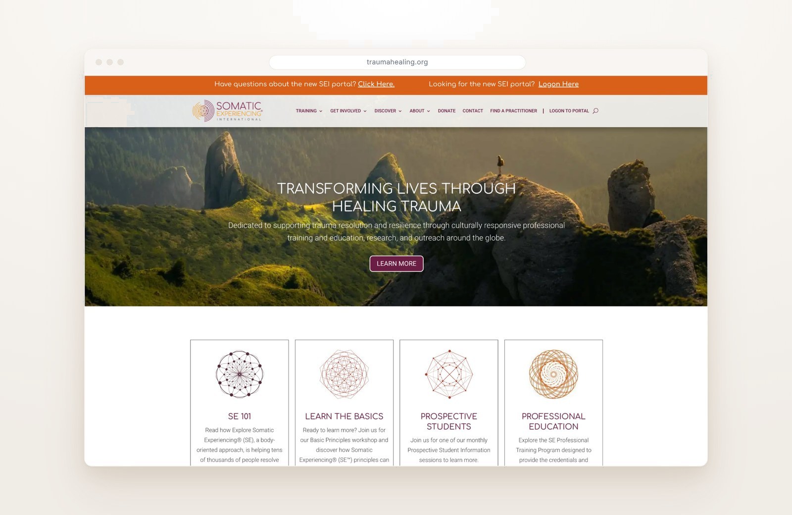 Somatic Experiencing International website home page